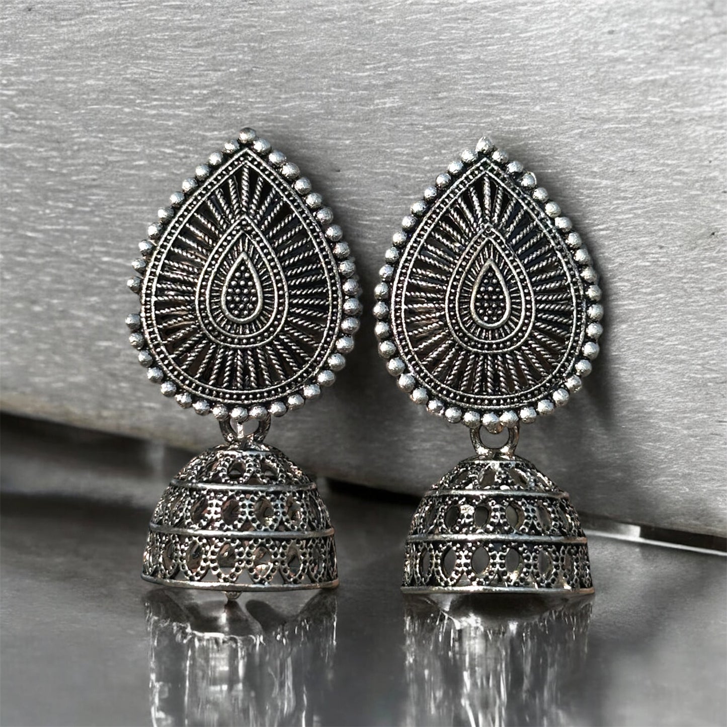 Antique silver Jhumkas