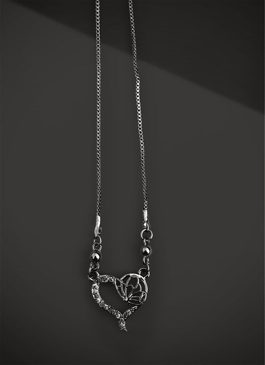 Butterfly heart pendant Necklace